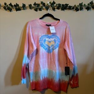 NWT 🍑Forever 21 Women's Small Aloha Long Sleeve Tie-Dye Shirt